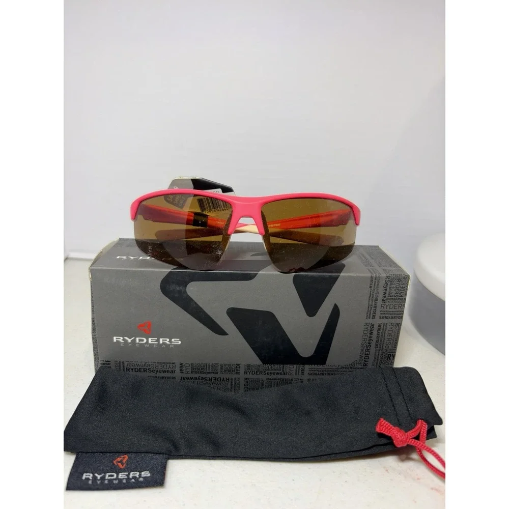 Ryders Saber R872-011 Sport Sunglasses Matte Pink Brown Lenses New w/ Tags Box